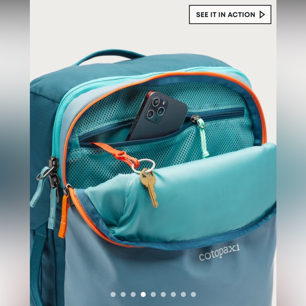 Cotopaxi Allpa 35L Travel Pack in Blue Spruce/Abyss - Picture 4 of 15